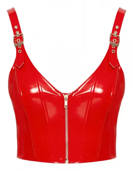 Black Level Vinyl Top Zip red L Seksuali lateksinė apranga &ndash; nuotrauka 8