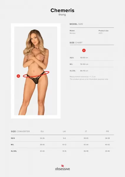 Obsessive obs Thong XL/2XL Plius dydžio seksuali apranga &ndash; nuotrauka 3
