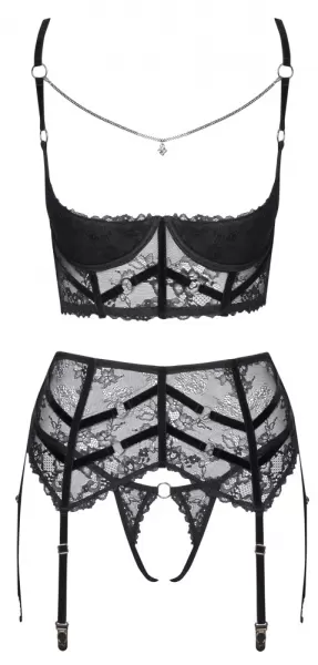 Cottelli lingerie Shelf Bra Set Chain 85B/L Seksuali liemenėlė &ndash; nuotrauka 7