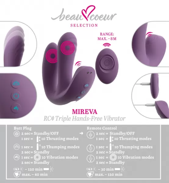 Beau coeur Mireva rc Triple Vibratorius &ndash; nuotrauka 17