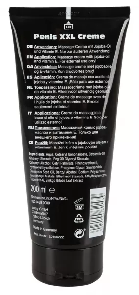 Penis xxl Creme 200 ml Kremas erekcijai &ndash; nuotrauka 2