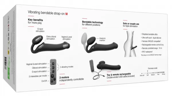 Strap-On-Me Vibrating Strap-On M Black Strap-on dildo &ndash; nuotrauka 14
