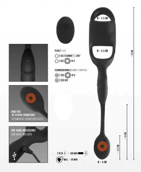 Rebel Cock ring with rc butt p Pakraunamas vibruojantis penio žiedas &ndash; nuotrauka 9