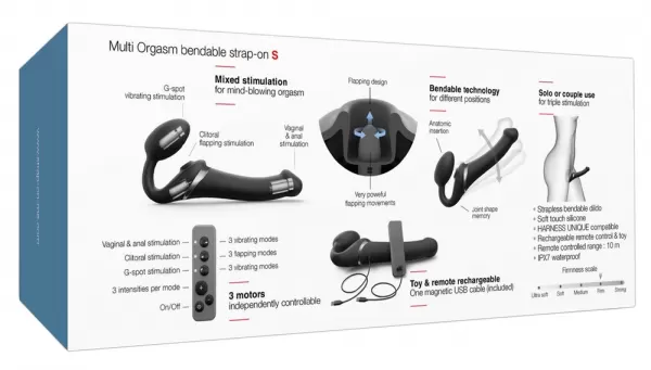 Strap-On-Me Multi Orgasm Bendable S Black Strap-on dildo &ndash; nuotrauka 13