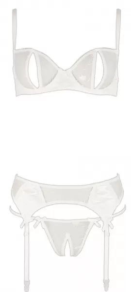 Abierta Fina Bra Set White 80B/M Seksuali liemenėlė &ndash; nuotrauka 12