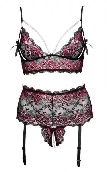 Cottelli curves Bra Set Pearl 3XL/4XL Seksuali liemenėlė &ndash; nuotrauka 5