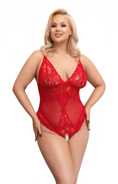 Cottelli curves Crotchless Body red 4XL glaustinukė &ndash; nuotrauka 2