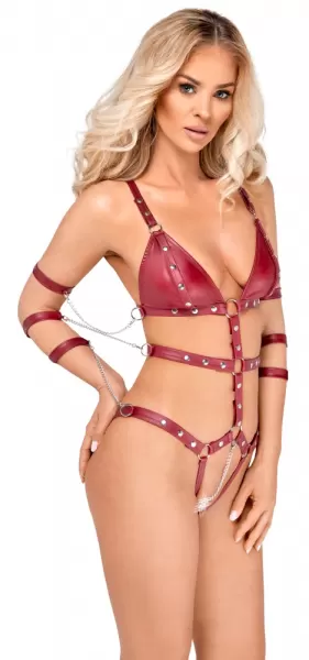 Bad Kitty Strap Body red xl Seksuali lateksinė apranga &ndash; nuotrauka 5