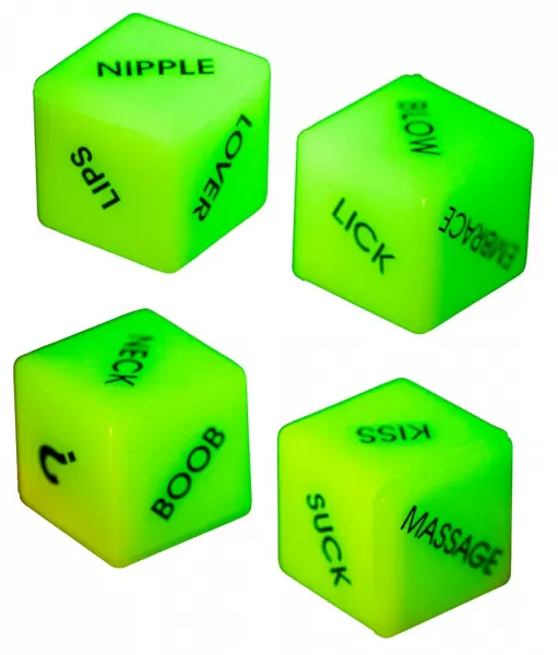 Dice "Glow-in-the-dark" Engl. Erotinis stalo žaidimas &ndash; nuotrauka 2