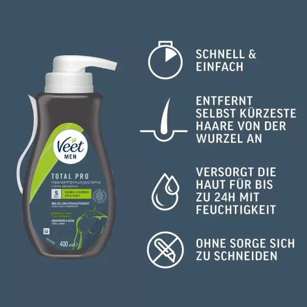 Veet Man Total Pro 400 ml prekė suaugusiems &ndash; nuotrauka 4