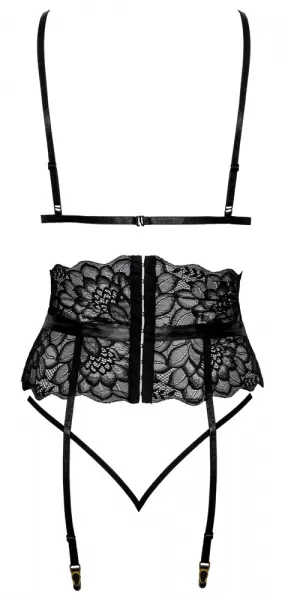 Lacy & Classy Black Suspender Set black S/M Seksuali liemenėlė &ndash; nuotrauka 5