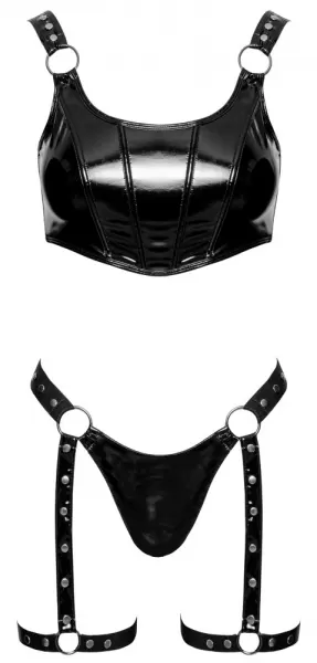 Black Level Vinyl Top and Thong M Seksuali lateksinė apranga &ndash; nuotrauka 8
