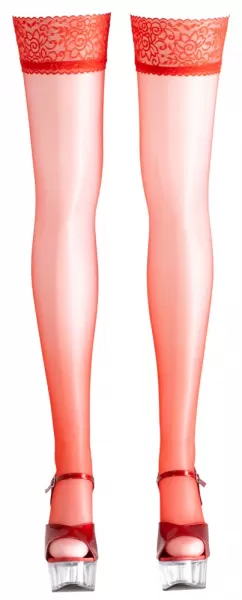 Cottelli legwear Hold-up Stockings red 5 Prisegamos kojinės &ndash; nuotrauka 4