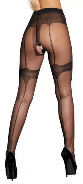 Cottelli legwear Crotchless Tights 4 Prisegamos kojinės &ndash; nuotrauka 5