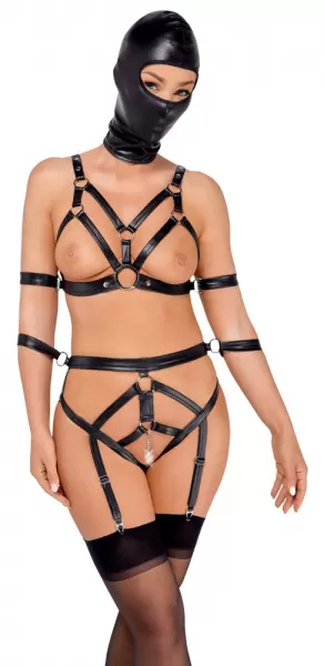 Bad Kitty Strap+Mask Set xl Seksuali lateksinė apranga &ndash; nuotrauka 2