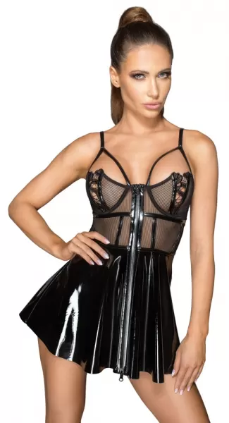Noir handmade exclusive Vinyl Mini Dress L Seksuali suknelė &ndash; nuotrauka 2