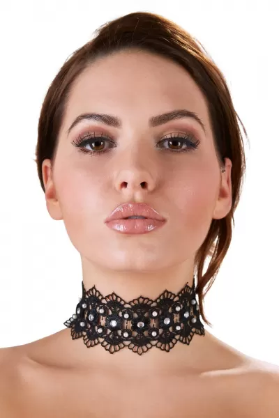Cottelli accessoires Embroidered Choker+Rhinestones Seksuali juvelyrika &ndash; nuotrauka 3