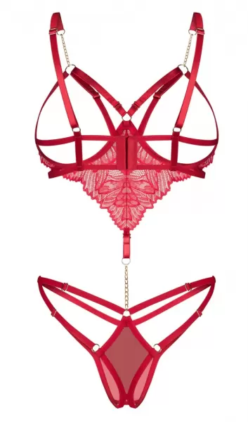 Obsessive obs Body red L/XL glaustinukė &ndash; nuotrauka 4