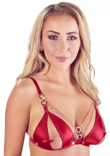 Abierta Fina Bra and Suspender Set Red xl Seksuali liemenėlė &ndash; nuotrauka 4