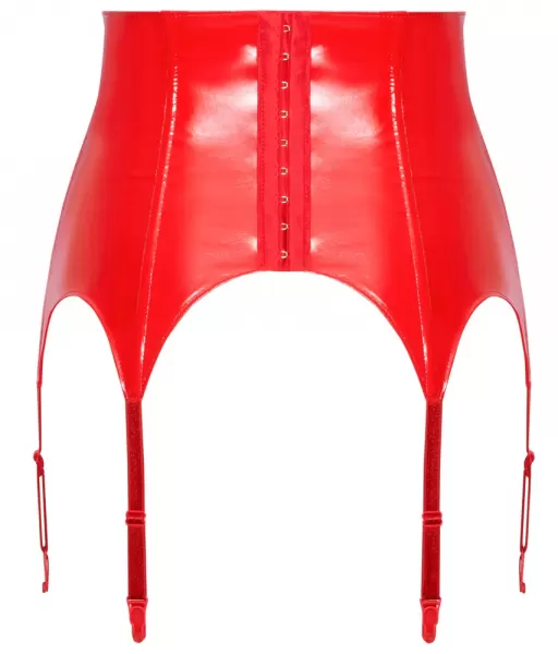 Black Level Vinyl Suspender Straps red xl Seksuali lateksinė apranga &ndash; nuotrauka 8