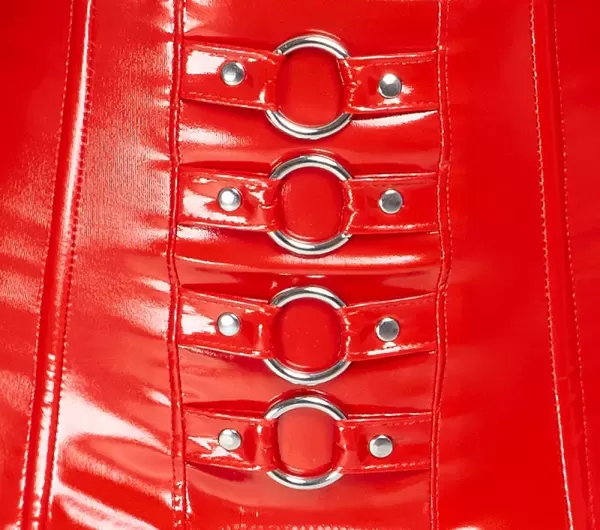 Black Level Vinyl Suspender Straps red S Seksuali lateksinė apranga &ndash; nuotrauka 6