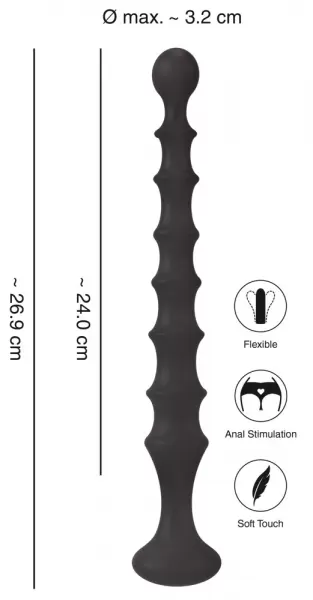 You2Toys Anal Beads Black Analinis kamuoliukas - rutuliukas &ndash; nuotrauka 5