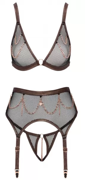 Abierta Fina Bra Suspender Set Net xl Seksuali liemenėlė &ndash; nuotrauka 8