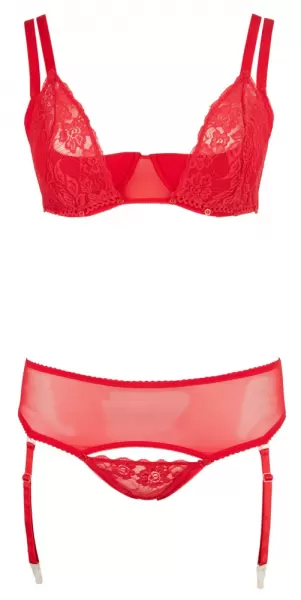 Cottelli curves Bra Set red 95D/2XL Plius dydžio seksuali apranga &ndash; nuotrauka 6