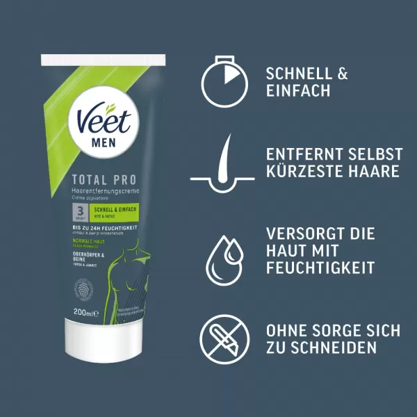 Veet Men Total Pro 200 ml prekė suaugusiems &ndash; nuotrauka 4